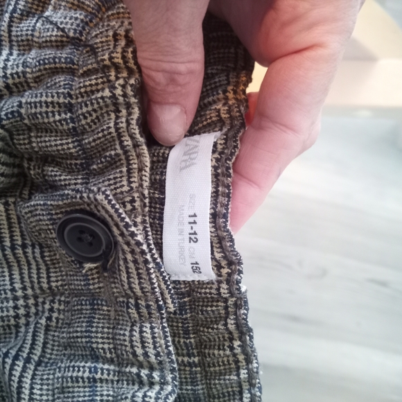 Zara Kids Gray Checkered Formal Trousers - Picture 2 of 3